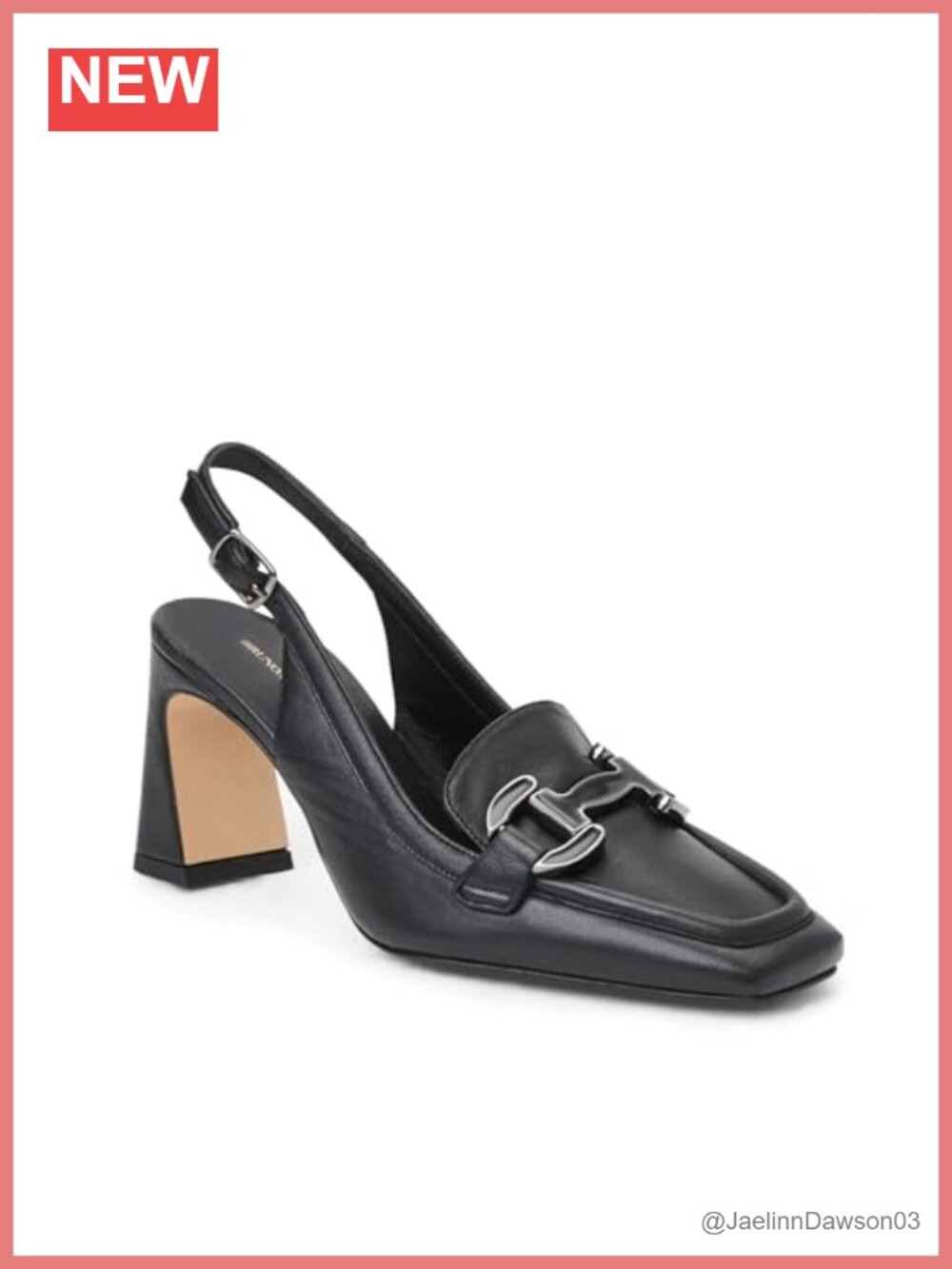 Bruno Magli Fabia Women's Leather Slingback Loafers Block Heel Square Toe